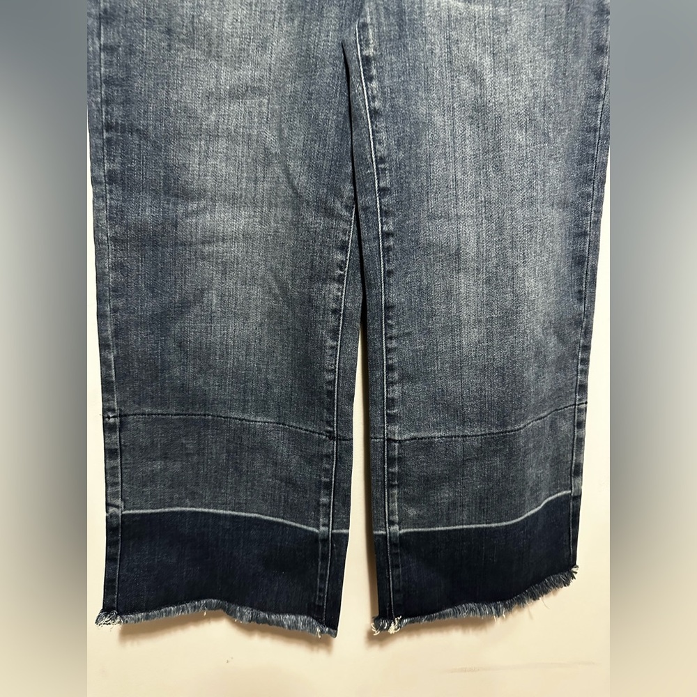 NWT Judy Blue High Waist Wide Leg Crop Jeans Dark Blue Size 7/28 - Picture 6 of 14